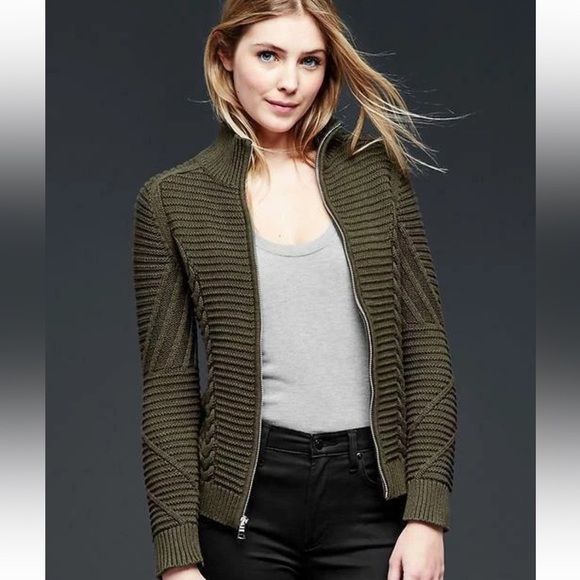 Gap Mock Neck Olive Green Women's Sweater - Picture 8 of 12